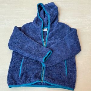 Kids Hanna Andersson Marshmallow zip up hoodie | size 6-7 | blue